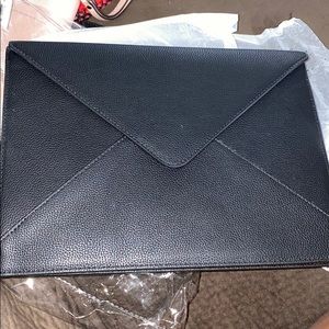 NWOT Black Envelope Clutch with Gold Chain
